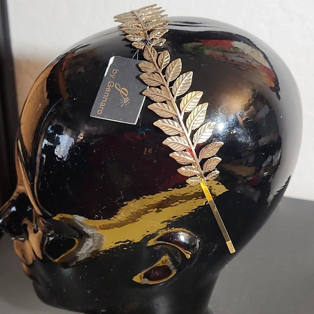 G By Gennero Metal Roman Leaf One Size Headband